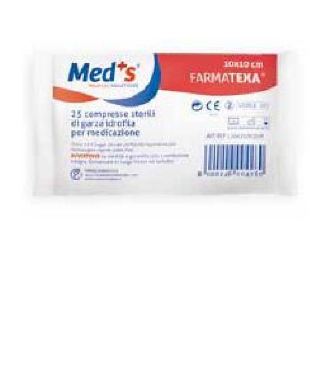 GARZA MEDS 12/8 10X10CM 25PZ