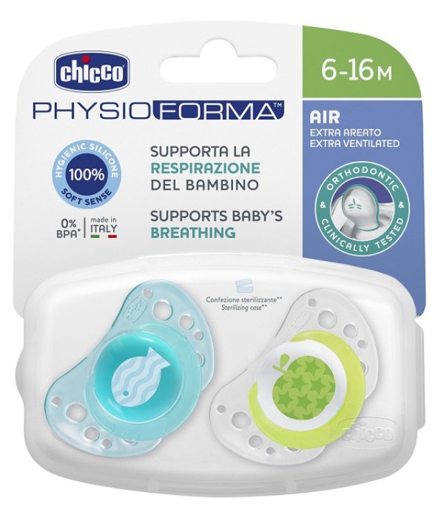 CHICCO SUCCHIETTO AIR BOY IN SILICONE 6-16 MESI 2 PEZZI