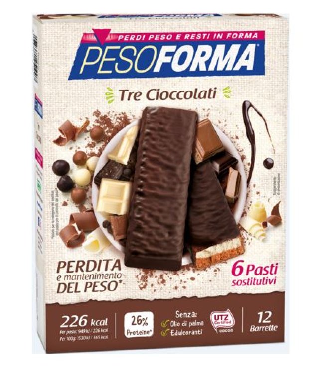 PESO FORMA BARR 3 CIOCCOL 372GR  6   BAR