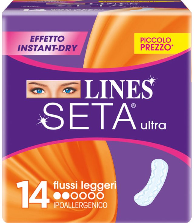 LINES SETA ULTRA ASSORBENTI PER FLUSSI LEGGERI 14 PEZZI