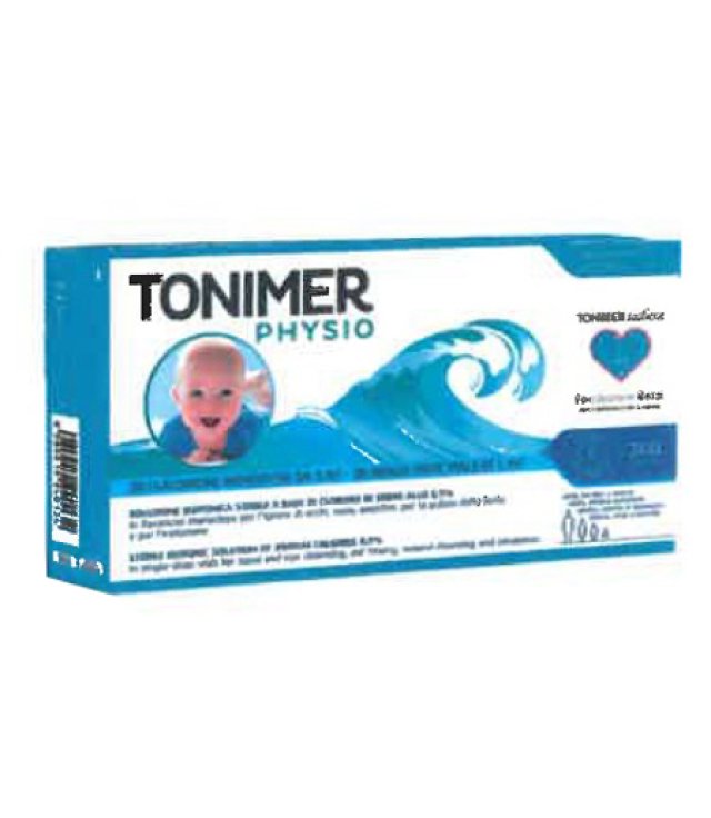 TONIMER PHYSIO MONODOSE SOLUZIONE ISOTONICA MULTIFUNZIONE ABASE DI CLORURO DI SODIO 0,9% 20 FLACONCINI 5 ML PROMO