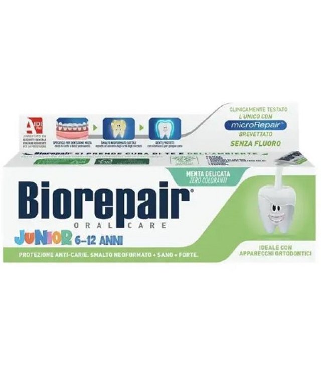 BIOREPAIR ORAL CARE JUNIOR 6-12 ANNI DENTIFRICIO PROTEZIONEANTI CARIE SMALTO NEOFORMATO ALLA MENTA DELICATA 75 ML