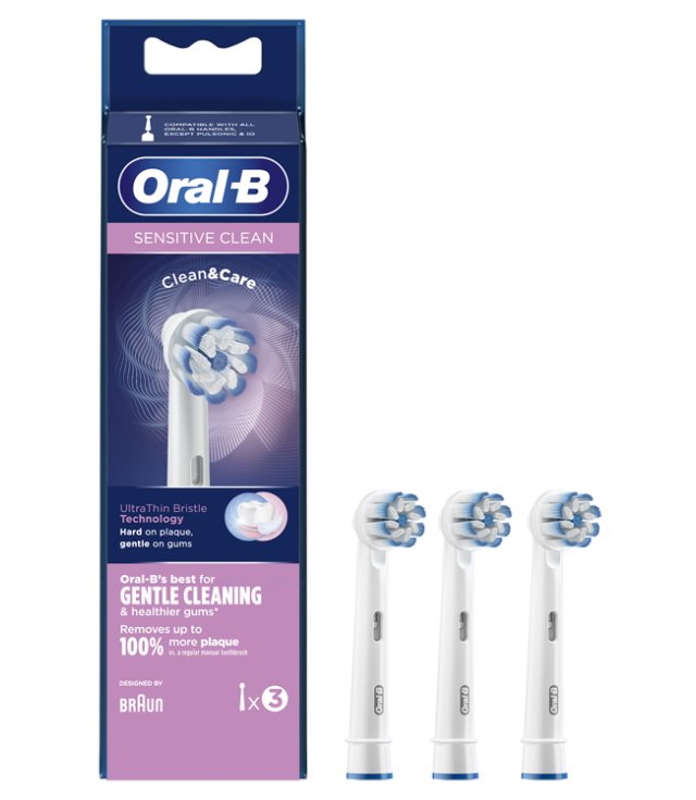 ORALB SENSITIVE CLEAN EB60 TESTINE PER SPAZZOLINO ELETTRICO3 PEZZI