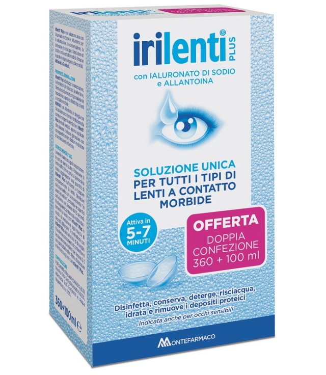 SOLUZIONE UNICA PER LENTI A CONTATTO IRILENTI 2 PEZZI 360 ML+ 100 ML