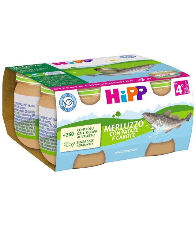 HIPP MERLUZZO PATATE/CAR 4X80G