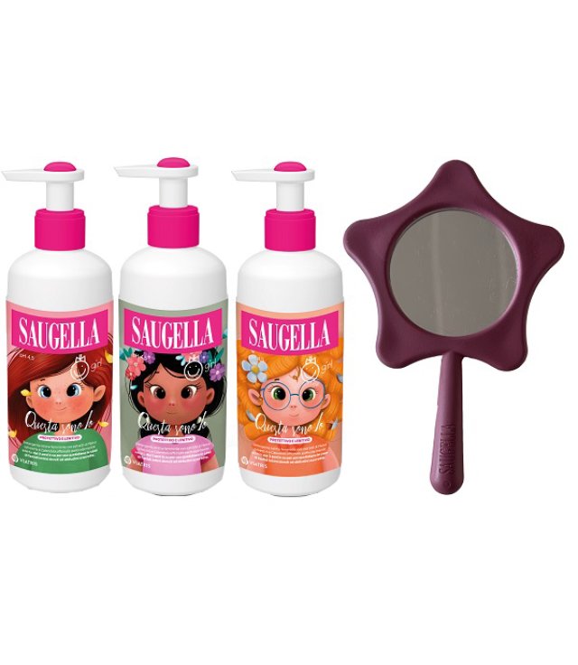 SAUGELLA BUNDLE GIRL DETERGENTE INTIMO QUESTA SONO IO PROTETTIVO LENITIVO 200 ML + GADGET SPECCHIO OMAGGIO