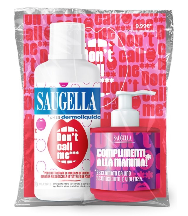 SAUGELLA BUNDLE DERMOLIQUIDO DON'T CALL ME 1 SAUGELLA DERMOLIQUIDO 500 ML CON ETICHETTA EDIZIONE LIMITATA + 1 MINISIZE SAMPLE CON PUMP 150 ML