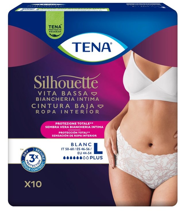 TENA SILHOUETTE P WHITE L 10PZ