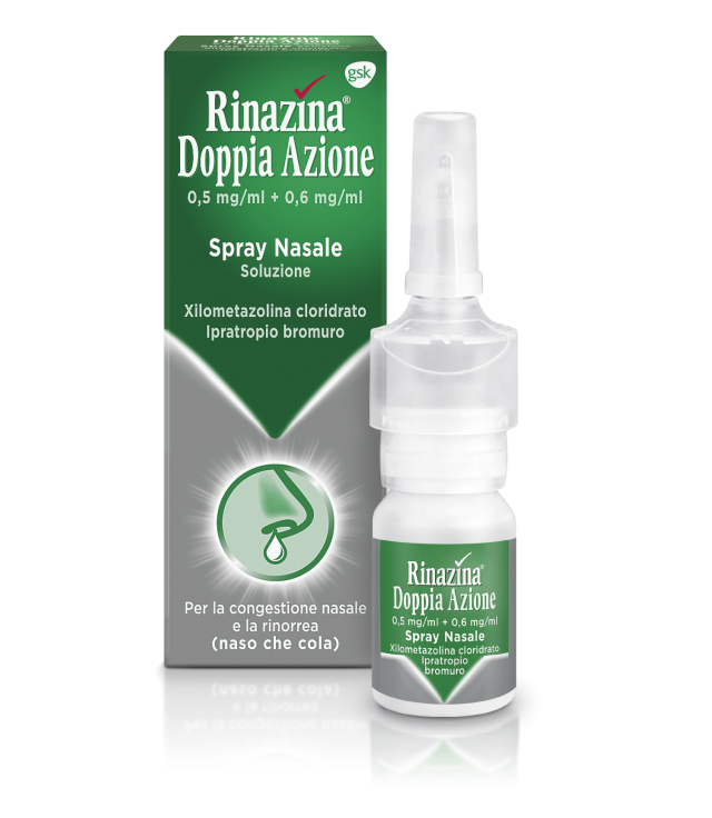 RINAZINA DOPPIA AZIONE*spray nasale 10 ml 0,5 mg/ml + 0,6 mg/ml