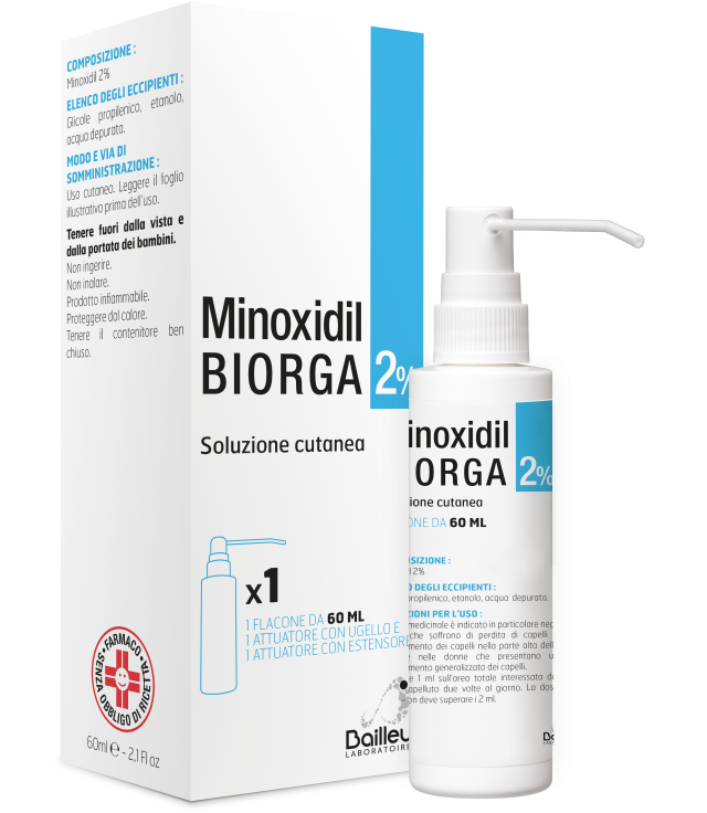 MINOXIDIL BIORGA (LABORATOIRES BAILLEUL)*soluz cutanea 60 ml2%