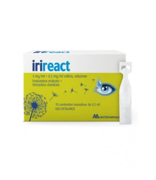 IRIREACT*10 monod collirio 0,50 ml 3 mg/ml + 0,5 mg/ml